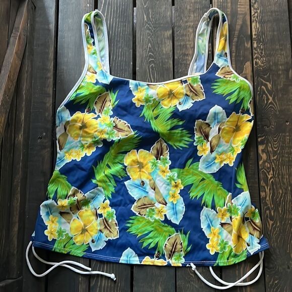 Cazimi tankini floral swimsuit tank top Sz-18W - Picture 3 of 11